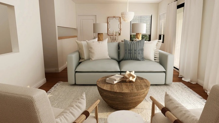Cómo realzar la presencia del color azul en la decoración 3 sofa-de-color-azul-en-salon