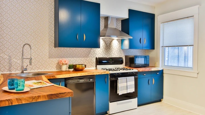 Cómo realzar la presencia del color azul en la decoración 6 cocina-decorada-en-azul