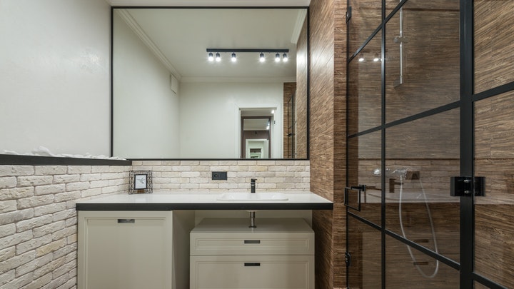 Ideas de decoración para decorar baños con ducha 1 mampara-de-estilo-industrial