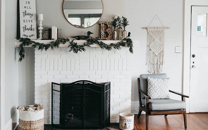 decoracion-navidena-en-chimenea