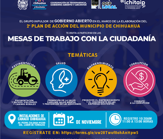 Participa en el Segundo Plan de Acción de Gobierno Abierto del Municipio